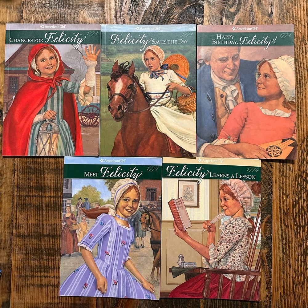 SOLD~American Girl FELICITY S Set Janet Shaw 1 2 4 5 6 PB Lot Of 5 (Missing #3)